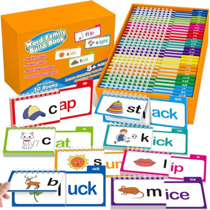 Phonics Flash Cards & Word Building Books for Kids