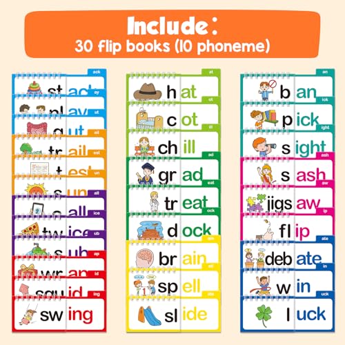 Phonics Flash Cards & Word Building Books for Kids
