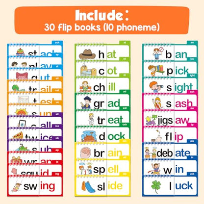 Phonics Flash Cards & Word Building Books for Kids