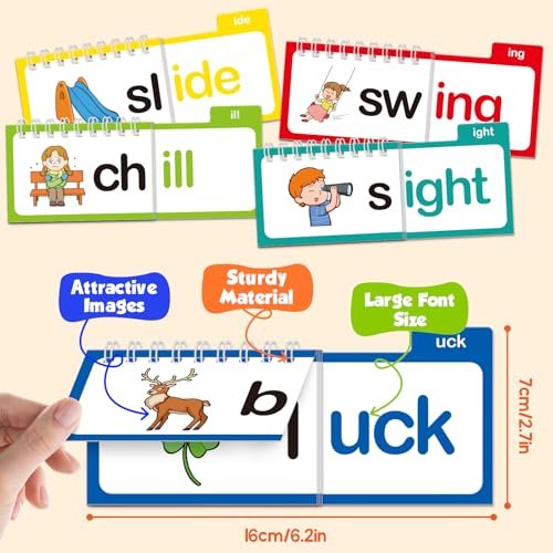 Phonics Flash Cards & Word Building Books for Kids