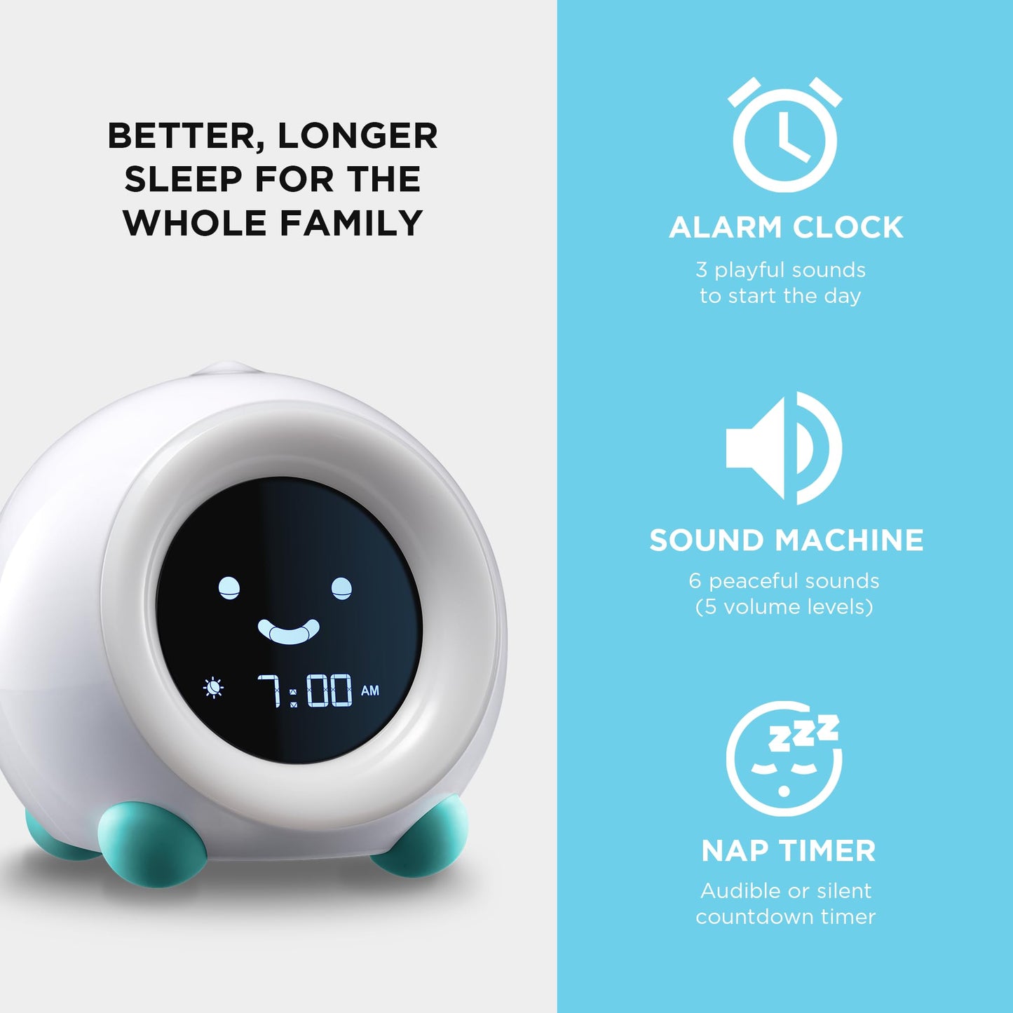 Kids Sleep Trainer Night Light Alarm Clock