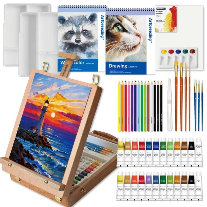 Acrylic Painting Kit with Easel Supplies