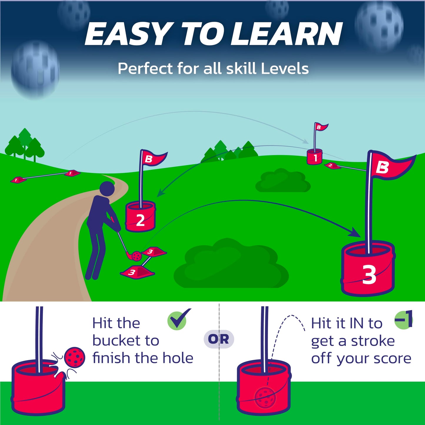 9 Hole Golf Game Set with Clubs for Family Outdoor Play