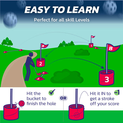 9 Hole Golf Game Set with Clubs for Family Outdoor Play