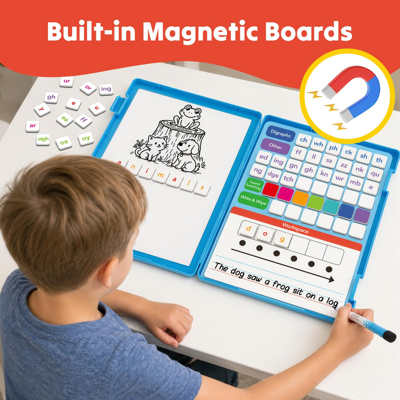 Magnetic Letter Tiles Phonics Game for Kids Learning