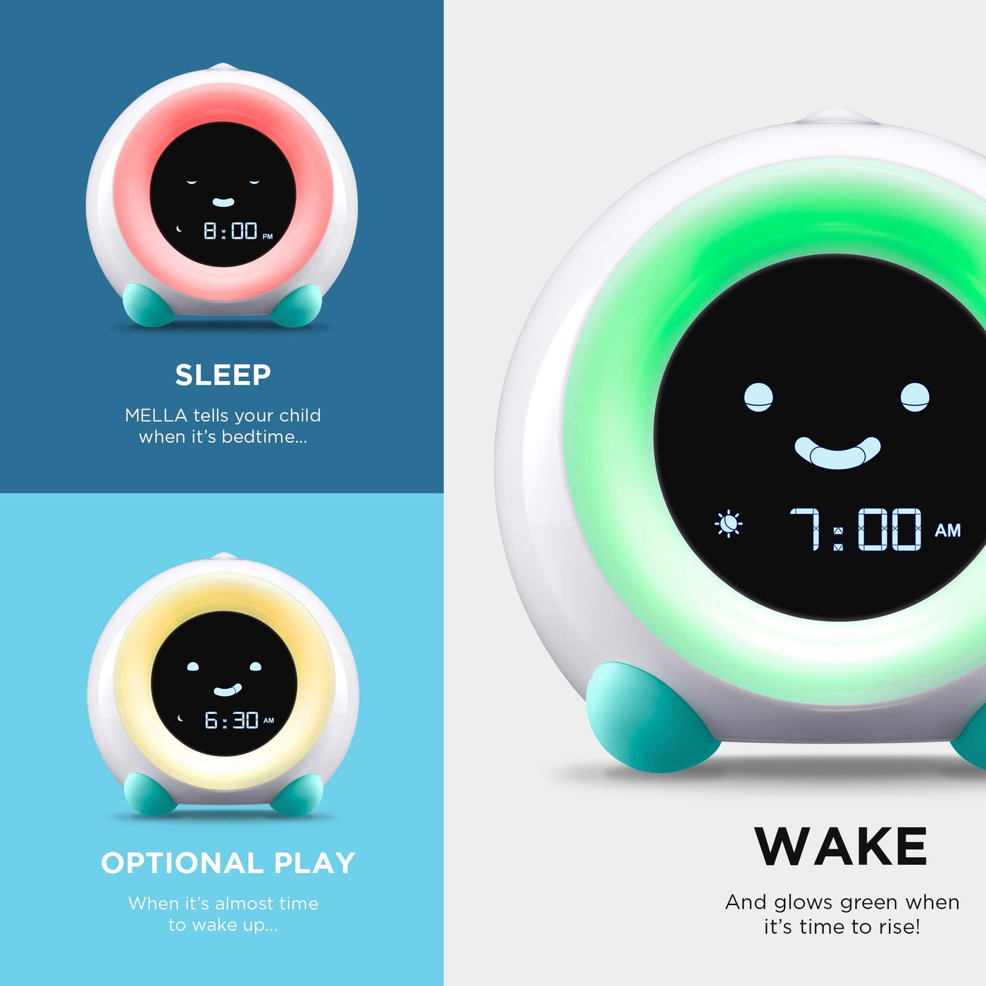 Kids Sleep Trainer Night Light Alarm Clock