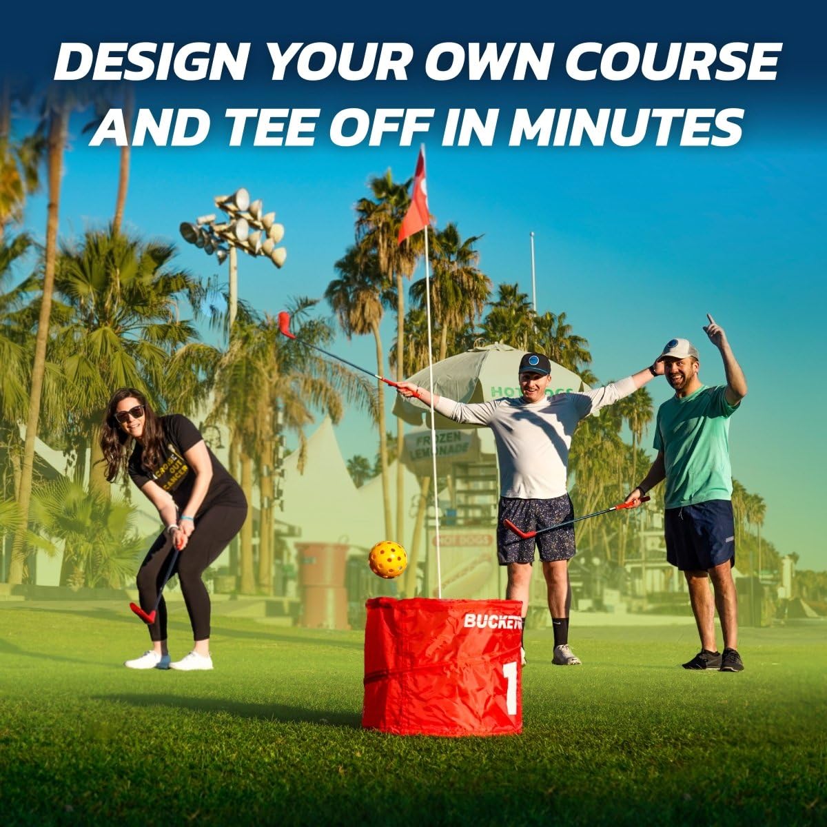 9 Hole Golf Game Set with Clubs for Family Outdoor Play
