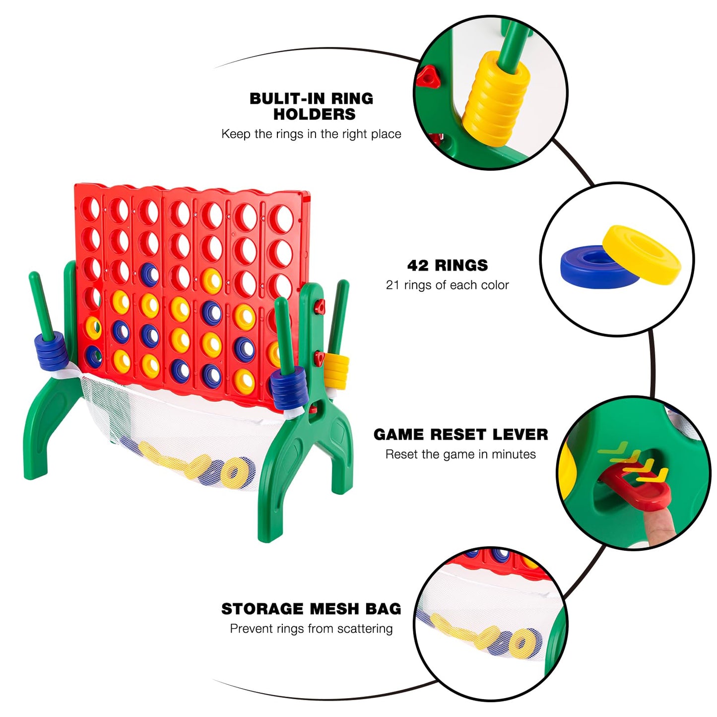 4 In A Row Game Set for Kids & Family Fun