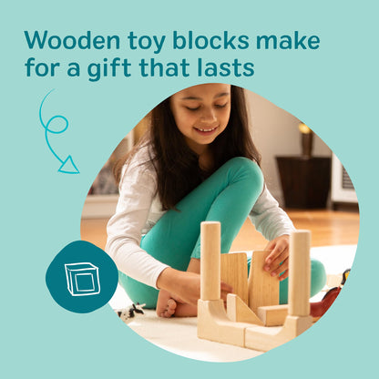 Solid Wood Building Blocks Set 60 Piece