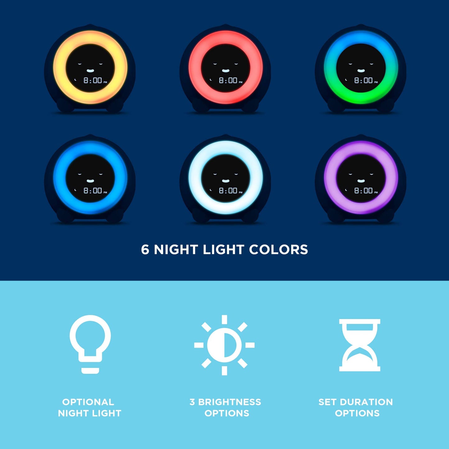 Kids Sleep Trainer Night Light Alarm Clock