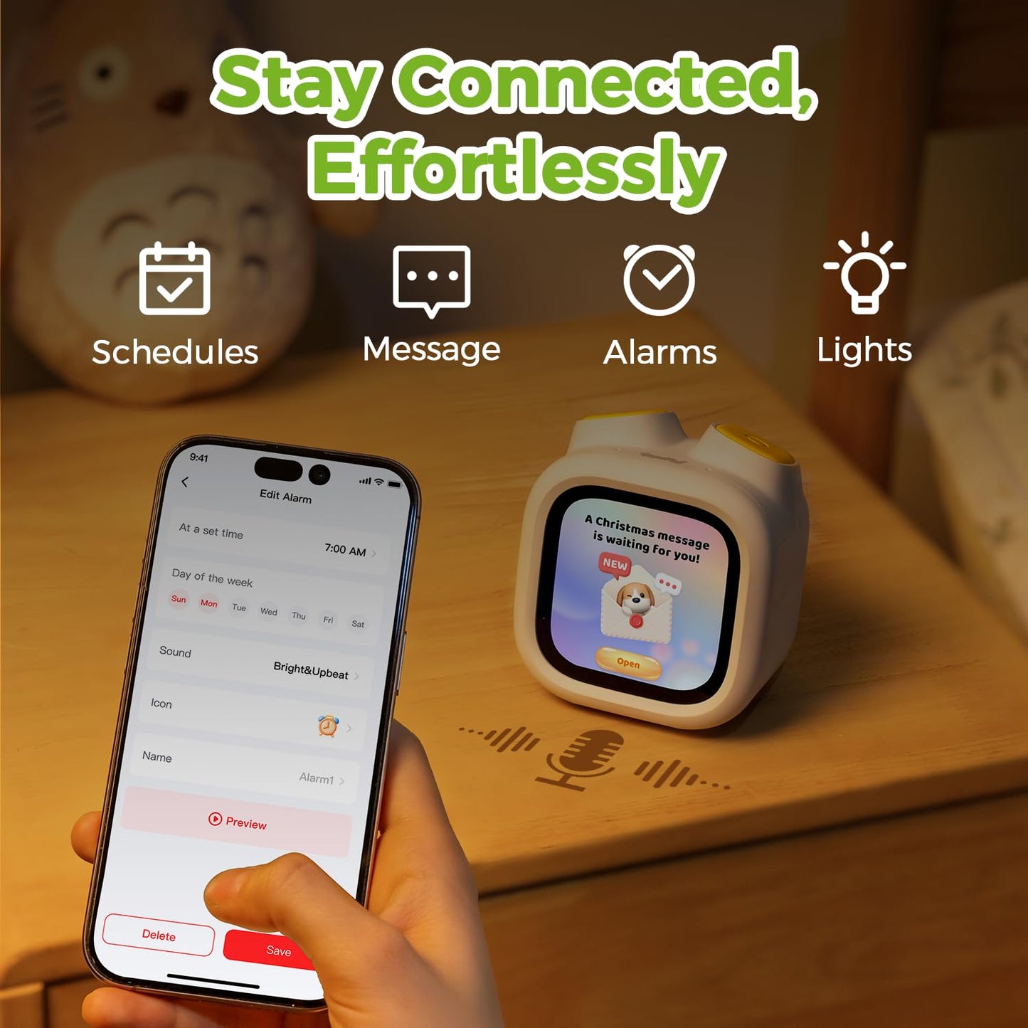 Kids Smart Alarm Clock with Nightlight