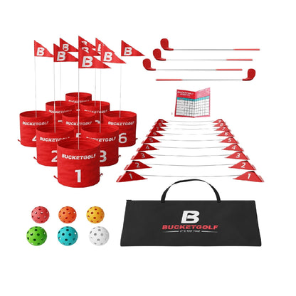 9 Hole Golf Game Set with Clubs for Family Outdoor Play