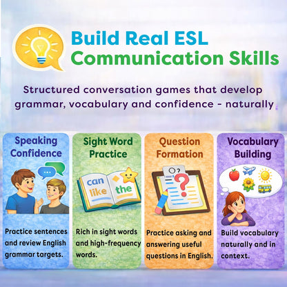 English Q&A Card Game for Kids Learning