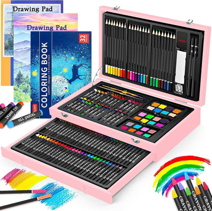 Deluxe Wooden Art Supplies Drawing Kit