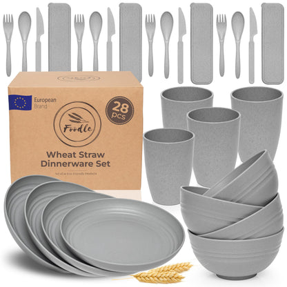 Wheat Straw Dinnerware Set Plates Cups Bowls