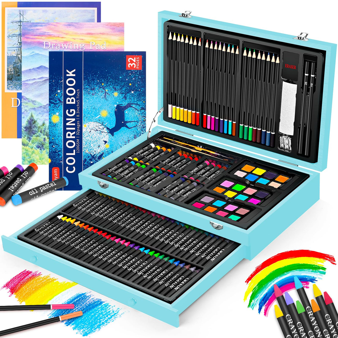 Deluxe Wooden Art Supplies Drawing Kit