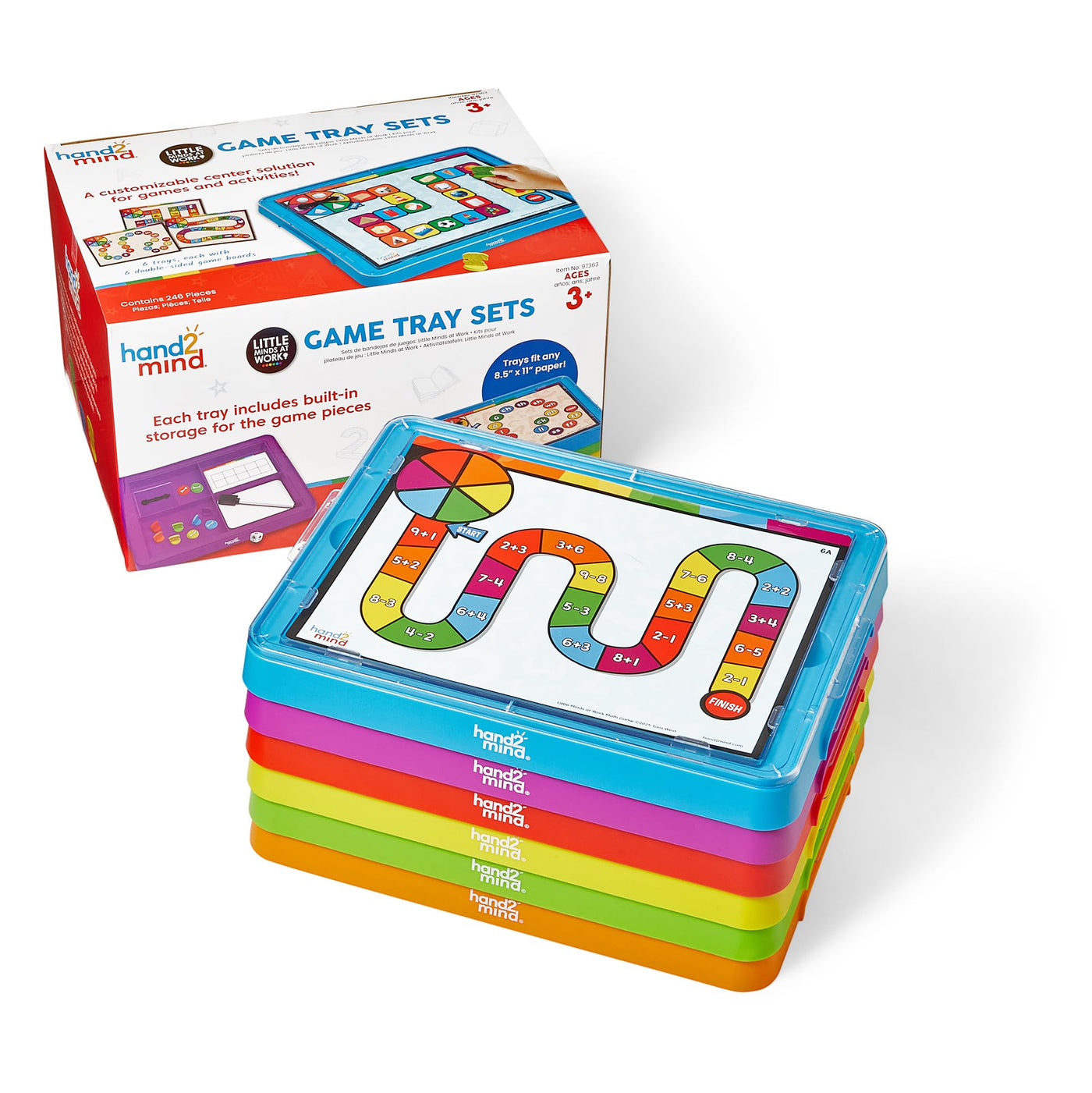 Preschool Reading & Math Learning Game Tray Set