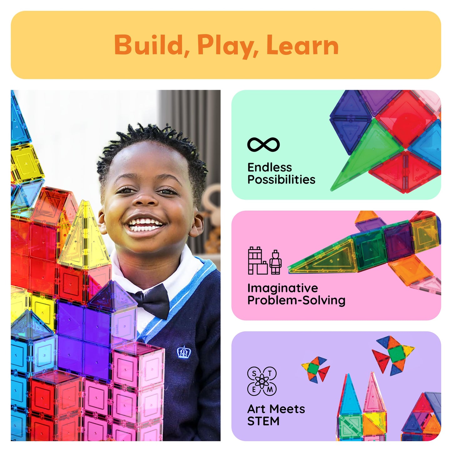 Magnetic Building Tiles 100 Piece Set