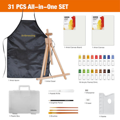 Acrylic Painting Set with Table Easel Kit