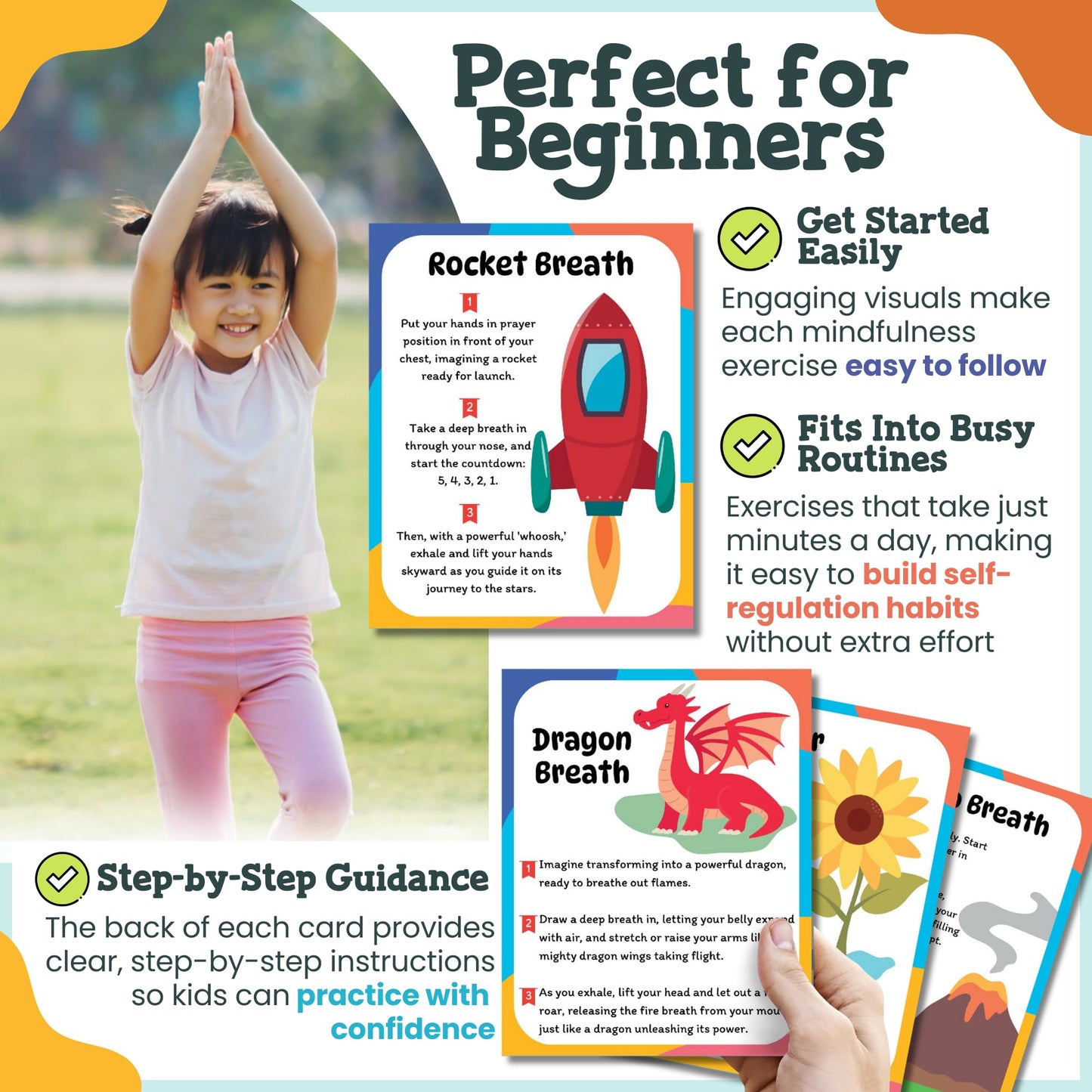 Calm Down Corner Kit with Mindfulness Cards for Kids