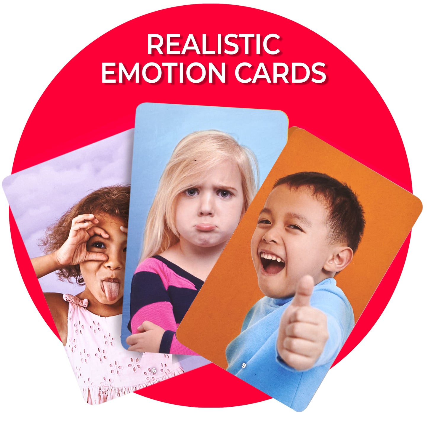 Real Photo Emotion Cards with Matching Game
