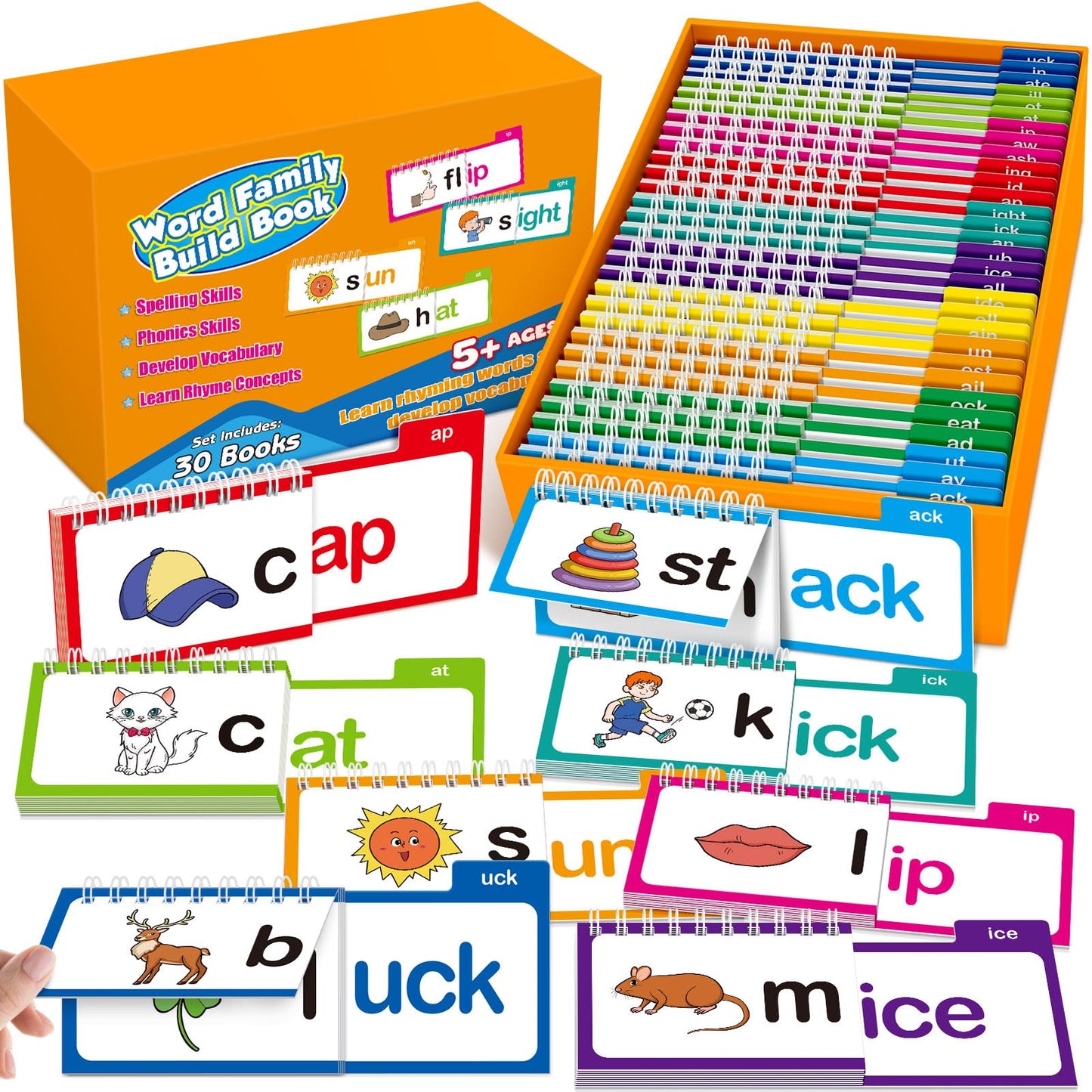 Phonics Flash Cards & Word Building Books for Kids