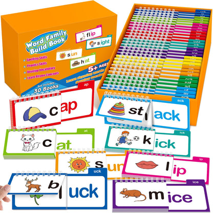 Phonics Flash Cards & Word Building Books for Kids