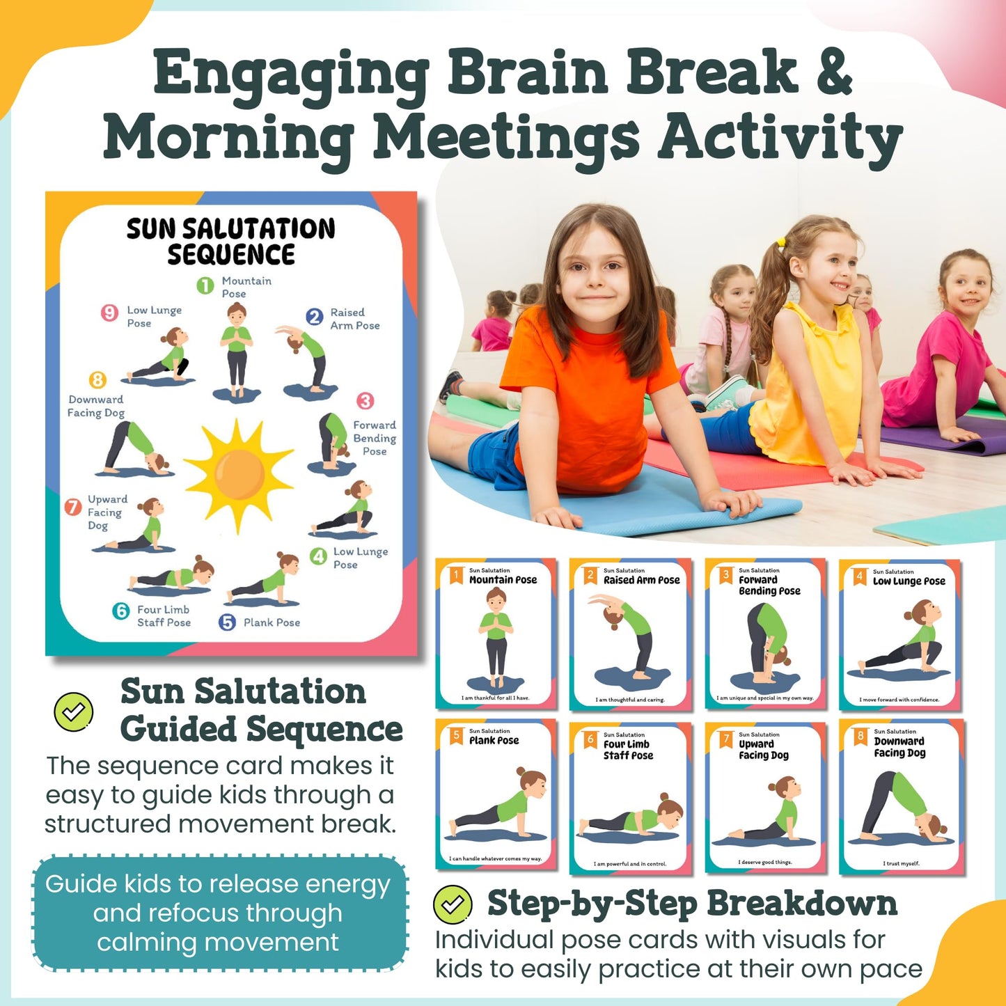Calm Down Corner Kit with Mindfulness Cards for Kids