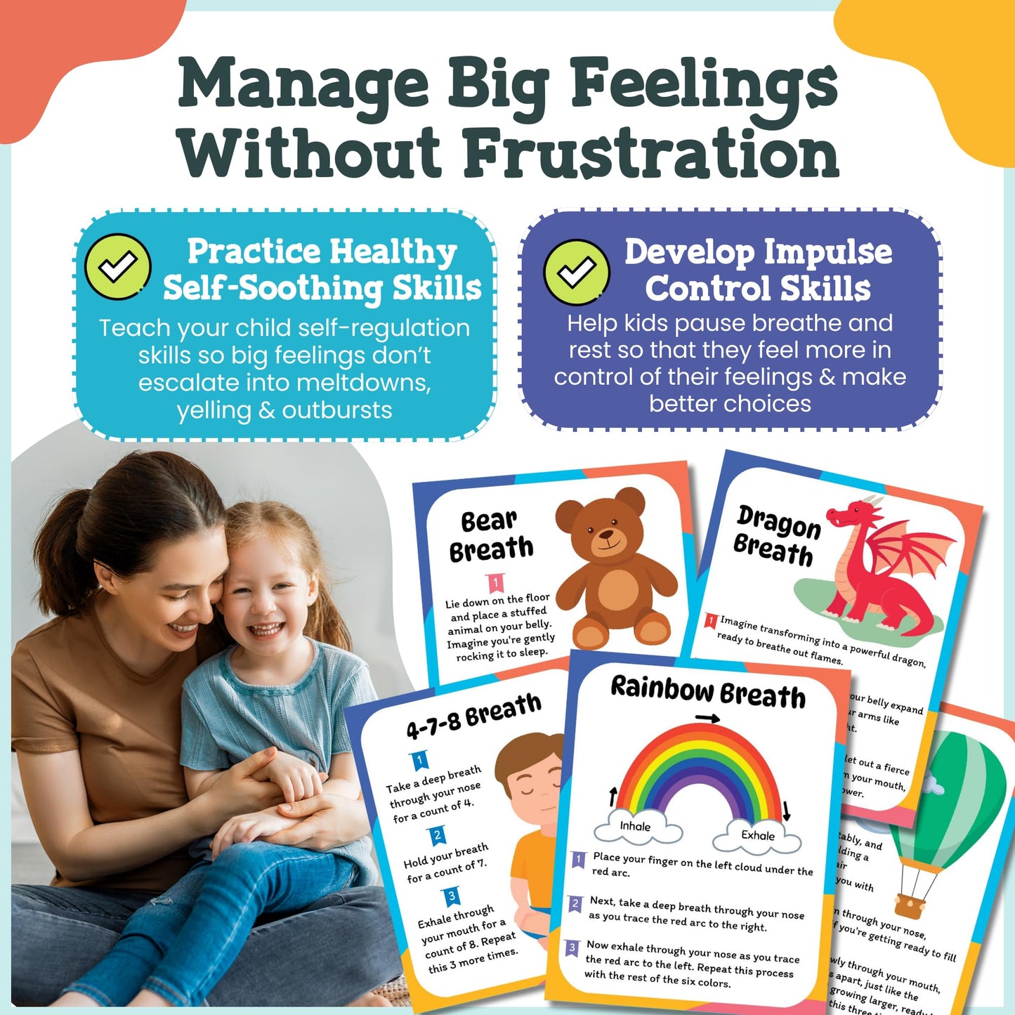 Calm Down Corner Kit with Mindfulness Cards for Kids