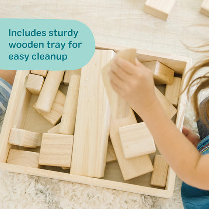Solid Wood Building Blocks Set 60 Piece