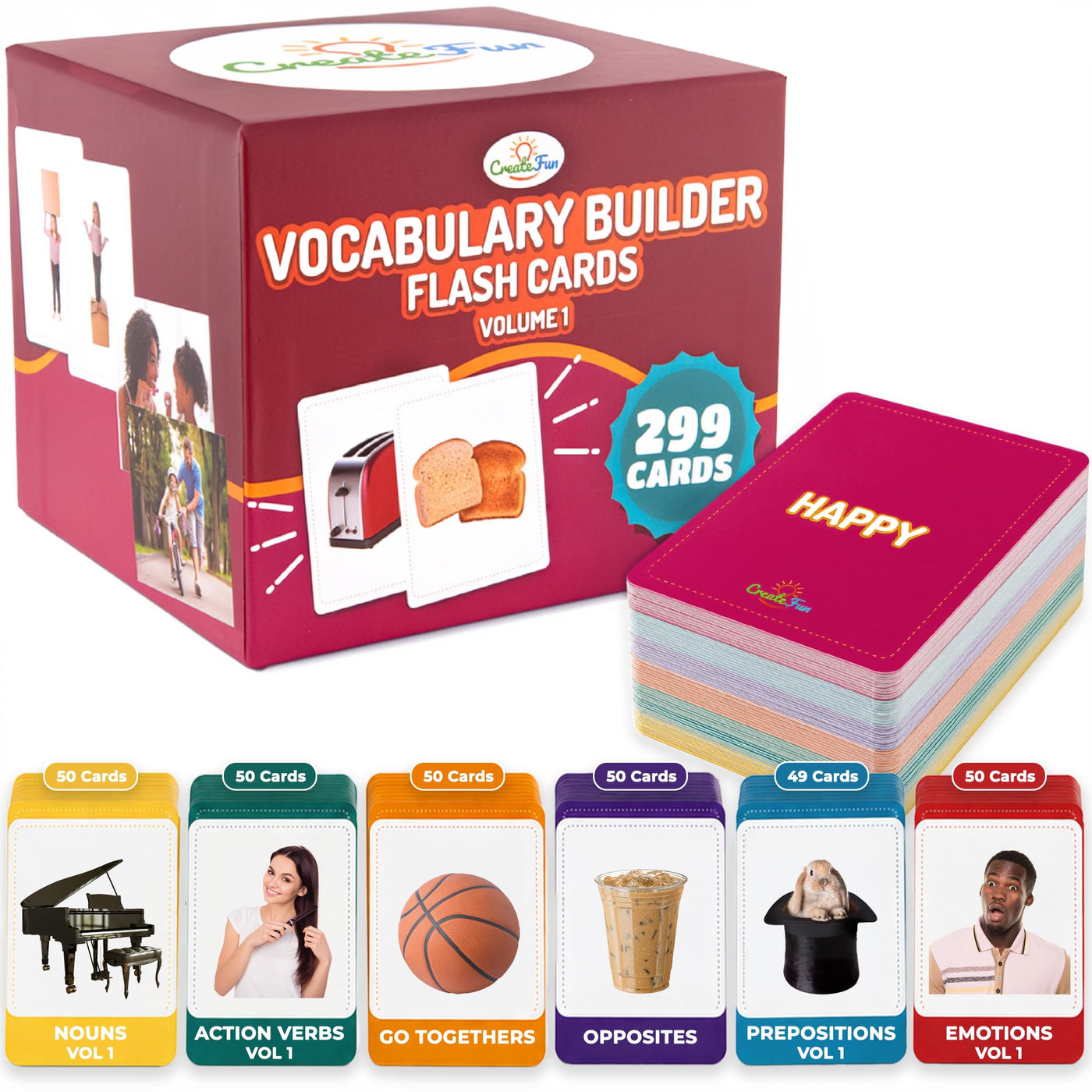 Vocabulary Builder Flash Cards for Kids Learning