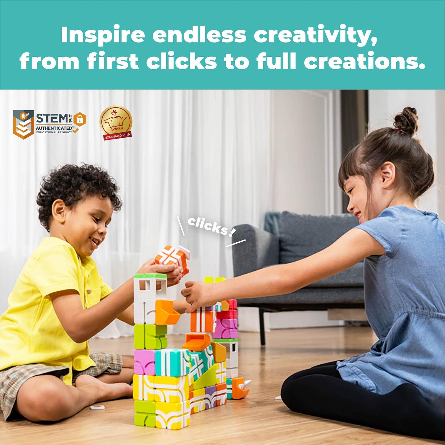 Magnetic Building Tiles Set for Kids