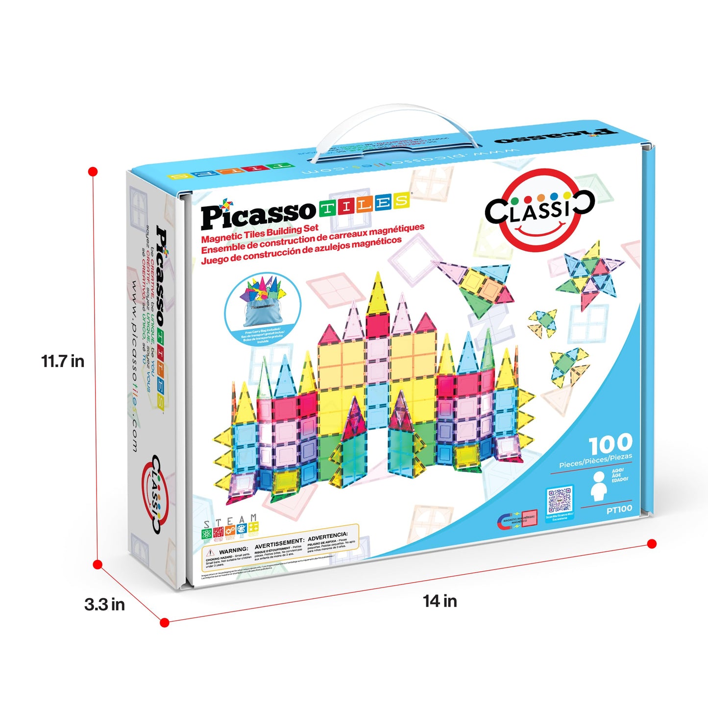 Magnetic Building Tiles 100 Piece Set