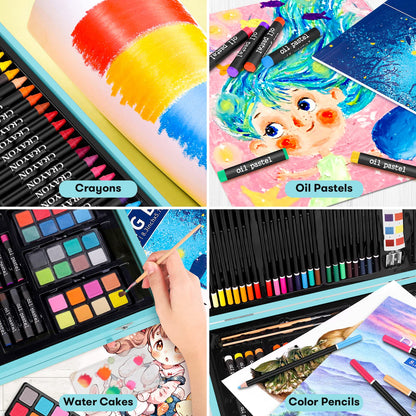 Deluxe Wooden Art Supplies Drawing Kit