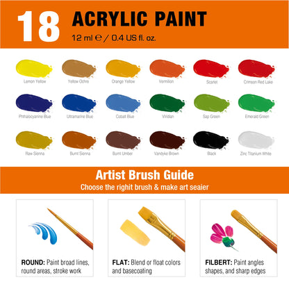Acrylic Painting Set with Table Easel Kit