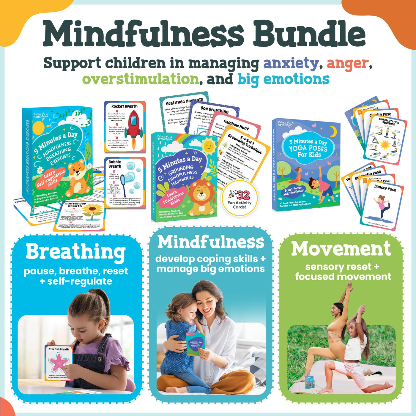 Calm Down Corner Kit with Mindfulness Cards for Kids