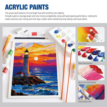 Acrylic Painting Kit with Easel Supplies