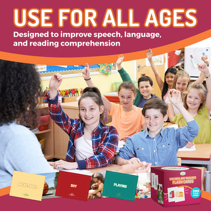 Vocabulary Builder Flash Cards for Kids Learning