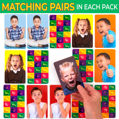 Real Photo Emotion Cards with Matching Game