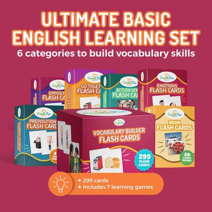 Vocabulary Builder Flash Cards for Kids Learning