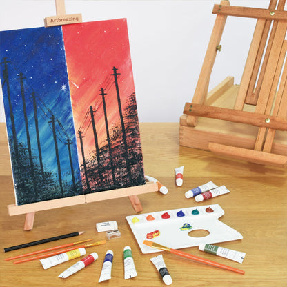 Acrylic Painting Set with Table Easel Kit