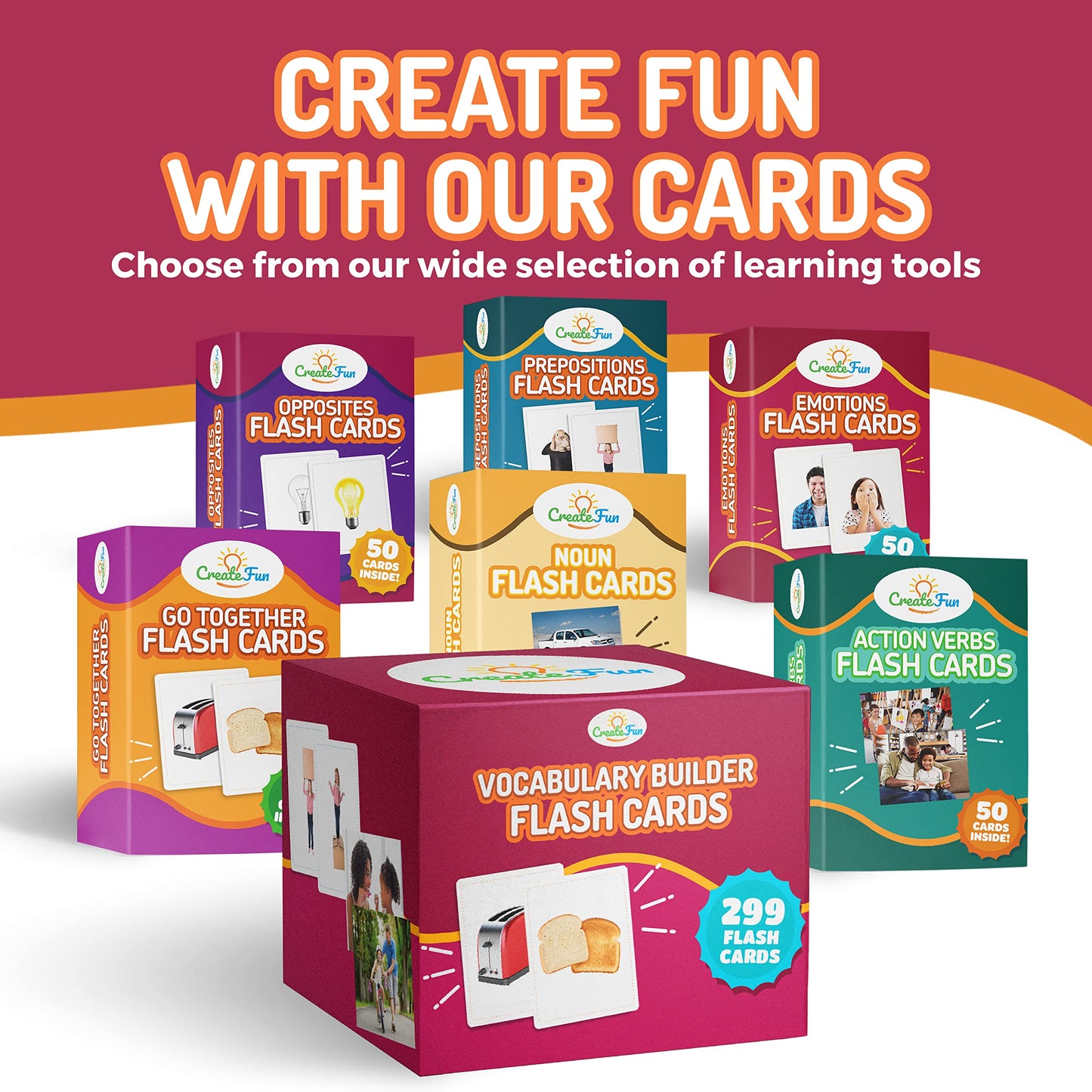 Vocabulary Builder Flash Cards for Kids Learning