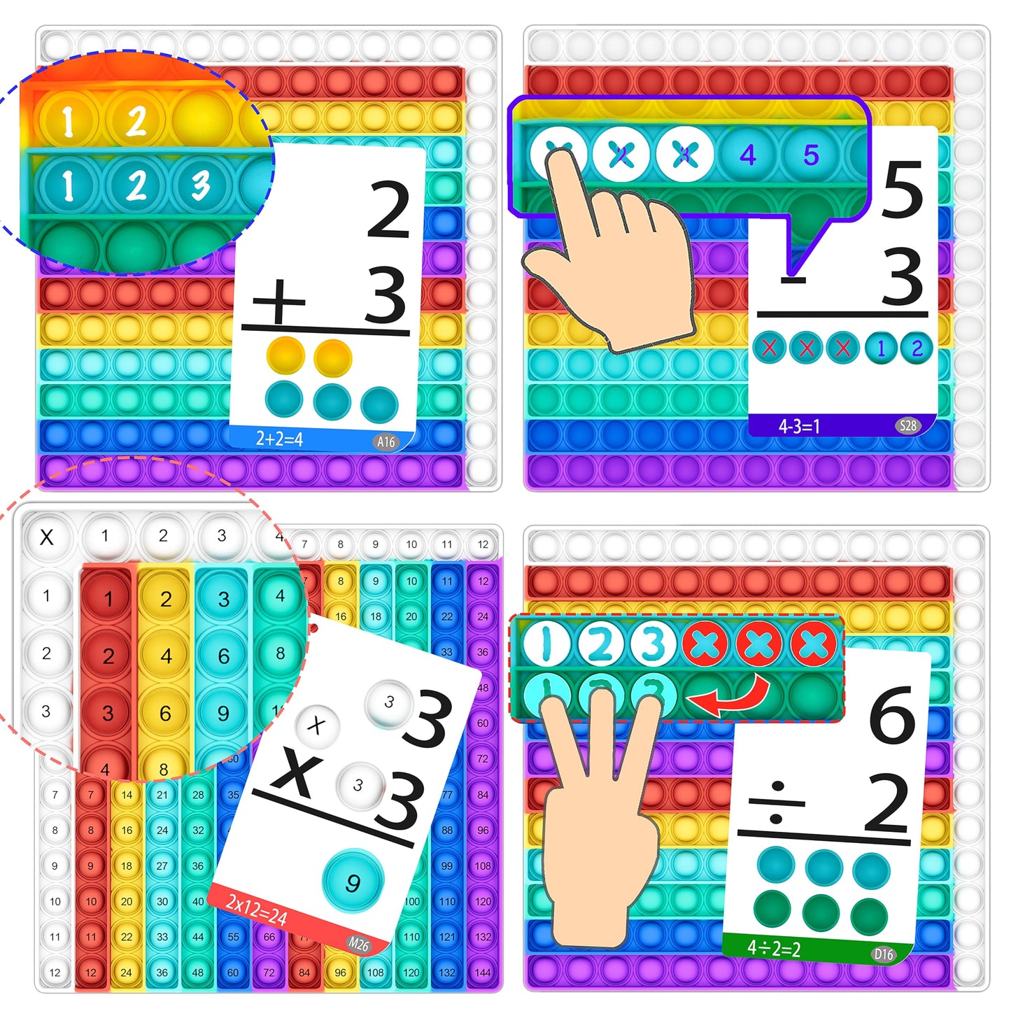 Educational Flash Cards Sight Word Math Game